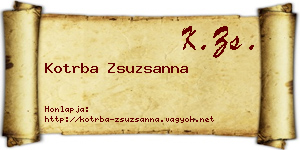 Kotrba Zsuzsanna névjegykártya
